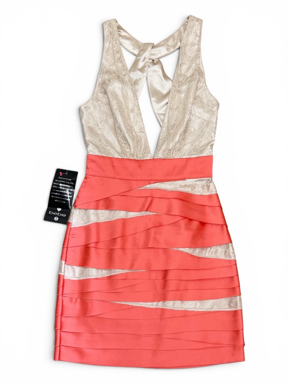 2012 Bebe Pretty Baby Brennan Deep-V Lace Dress